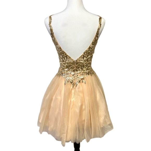Cinderella Divine Sequin Fit & Flare Mini Party Dress Sleeveless Tulle Skirt XS - Picture 11 of 12